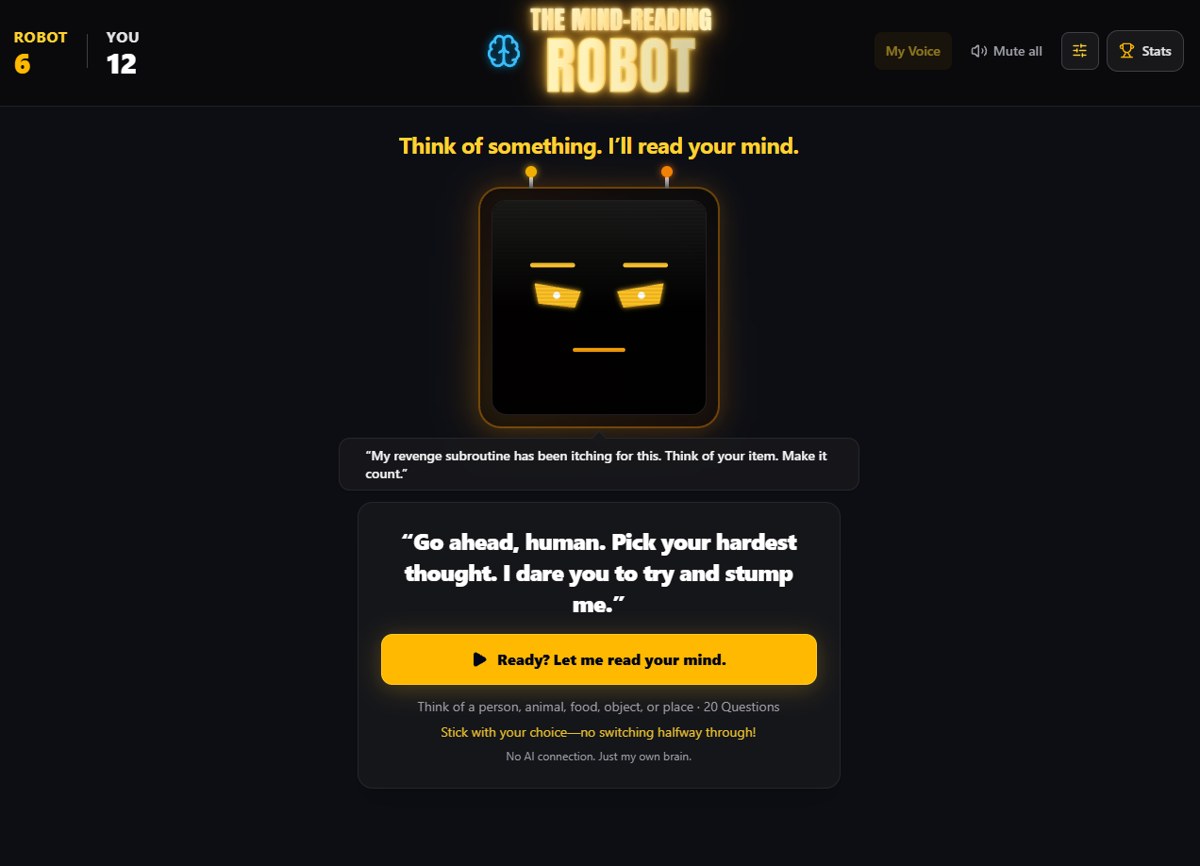 The Mind-Reading Robot game cover